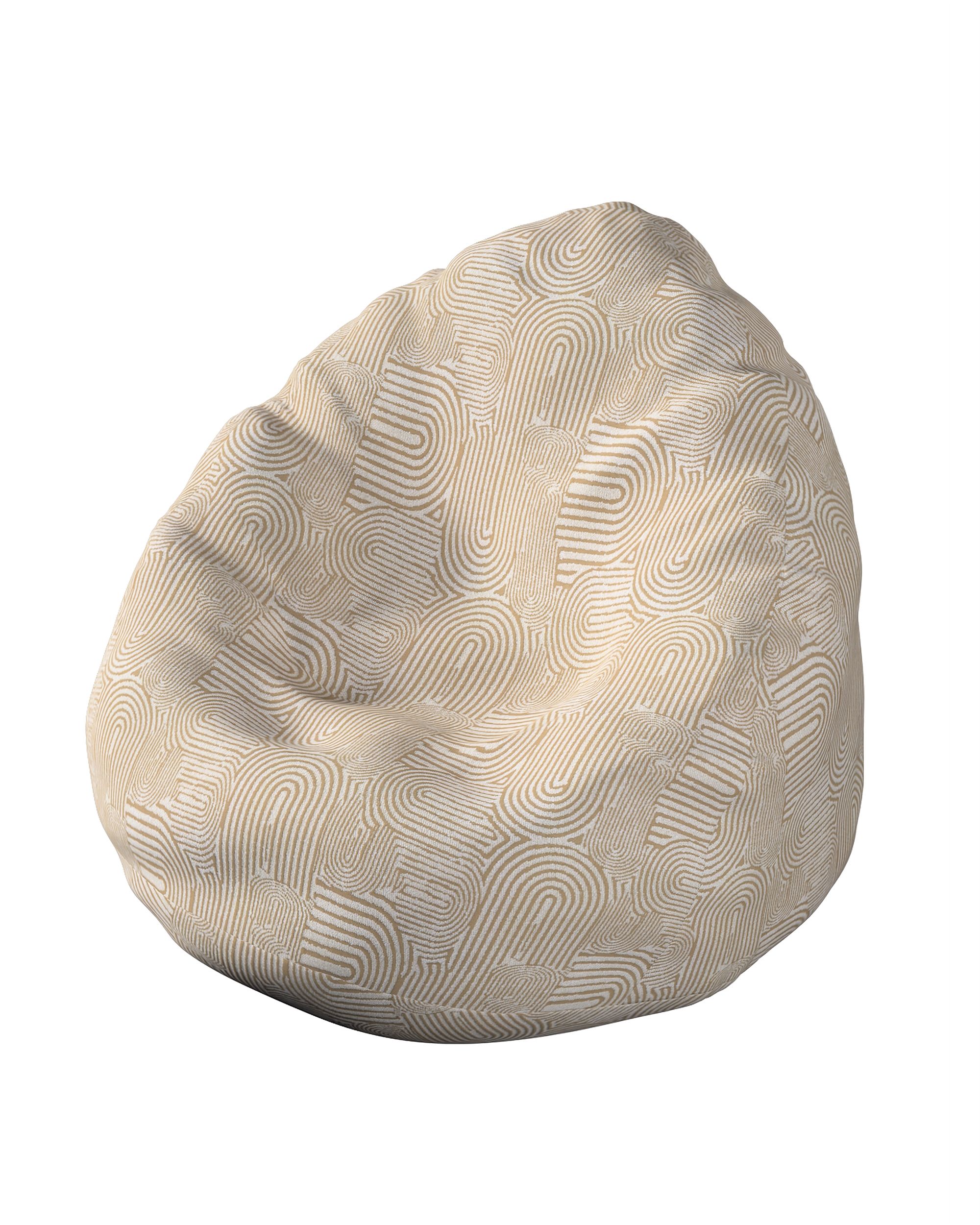 Päällinen säkkituoliin väri beige kangas punos, kuvioitu