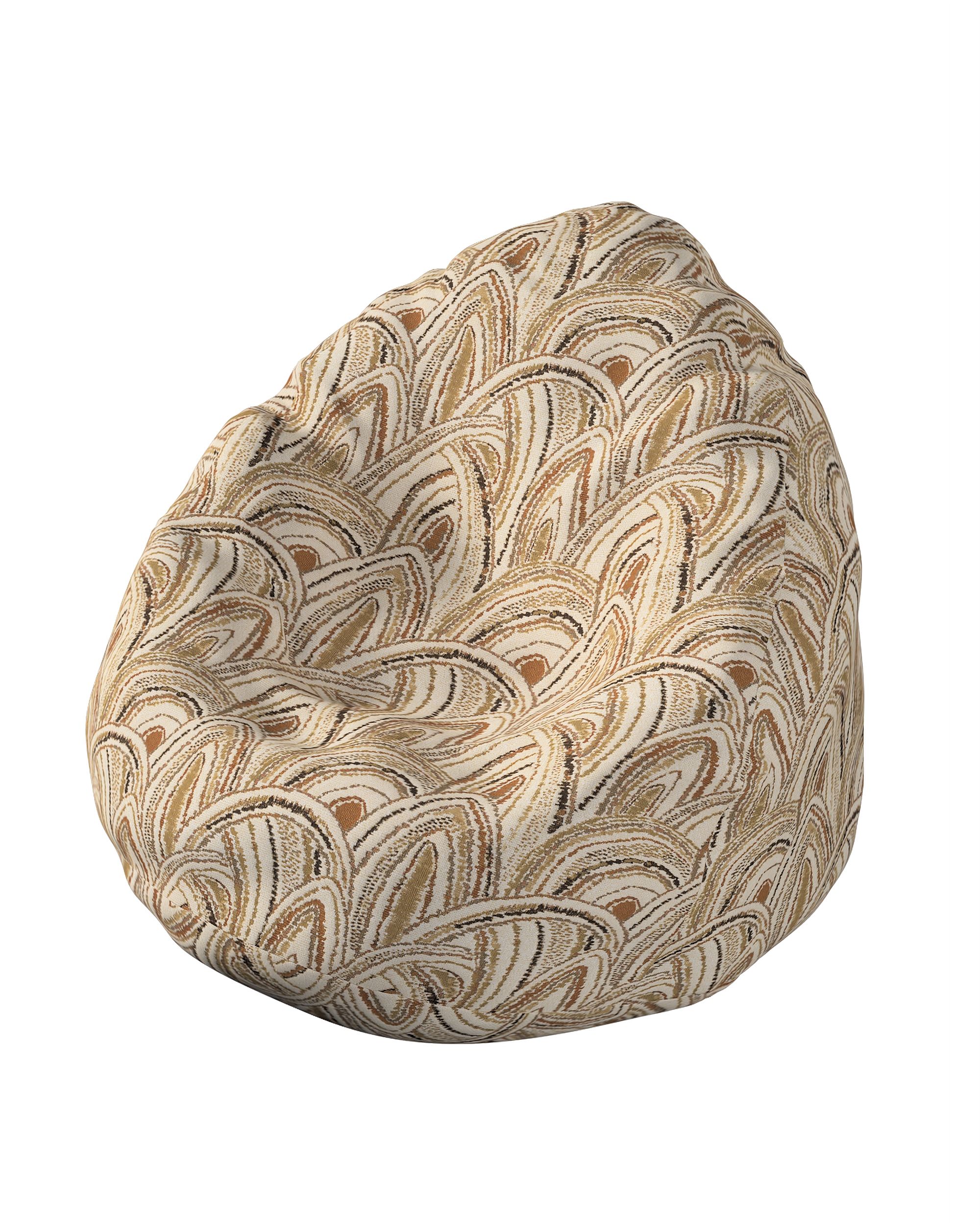 Päällinen säkkituoliin väri beige kangas punos, kuvioitu
