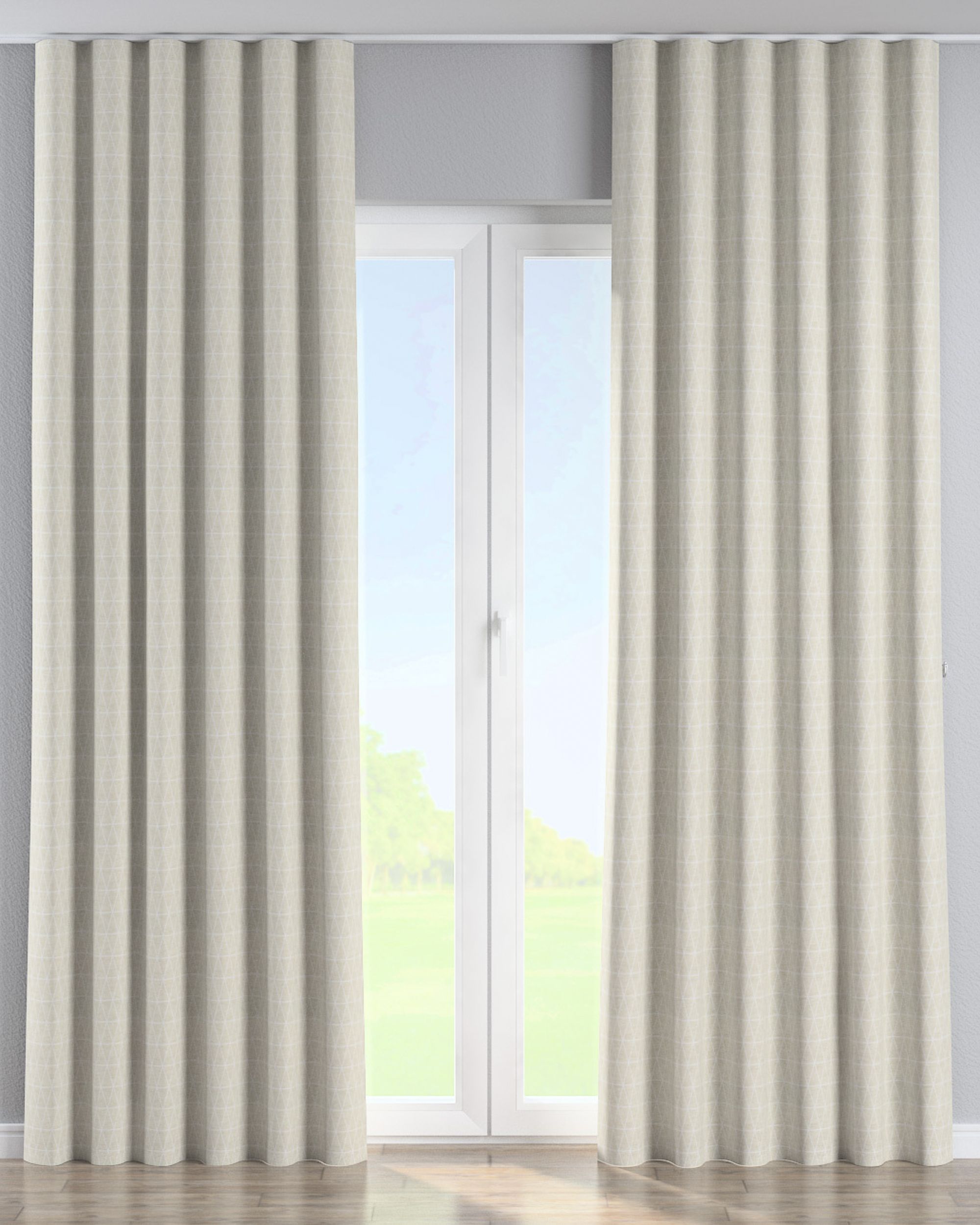 Verho laskosnauhalla WAVE 1 szt. väri beige kangas punos, kuvioitu