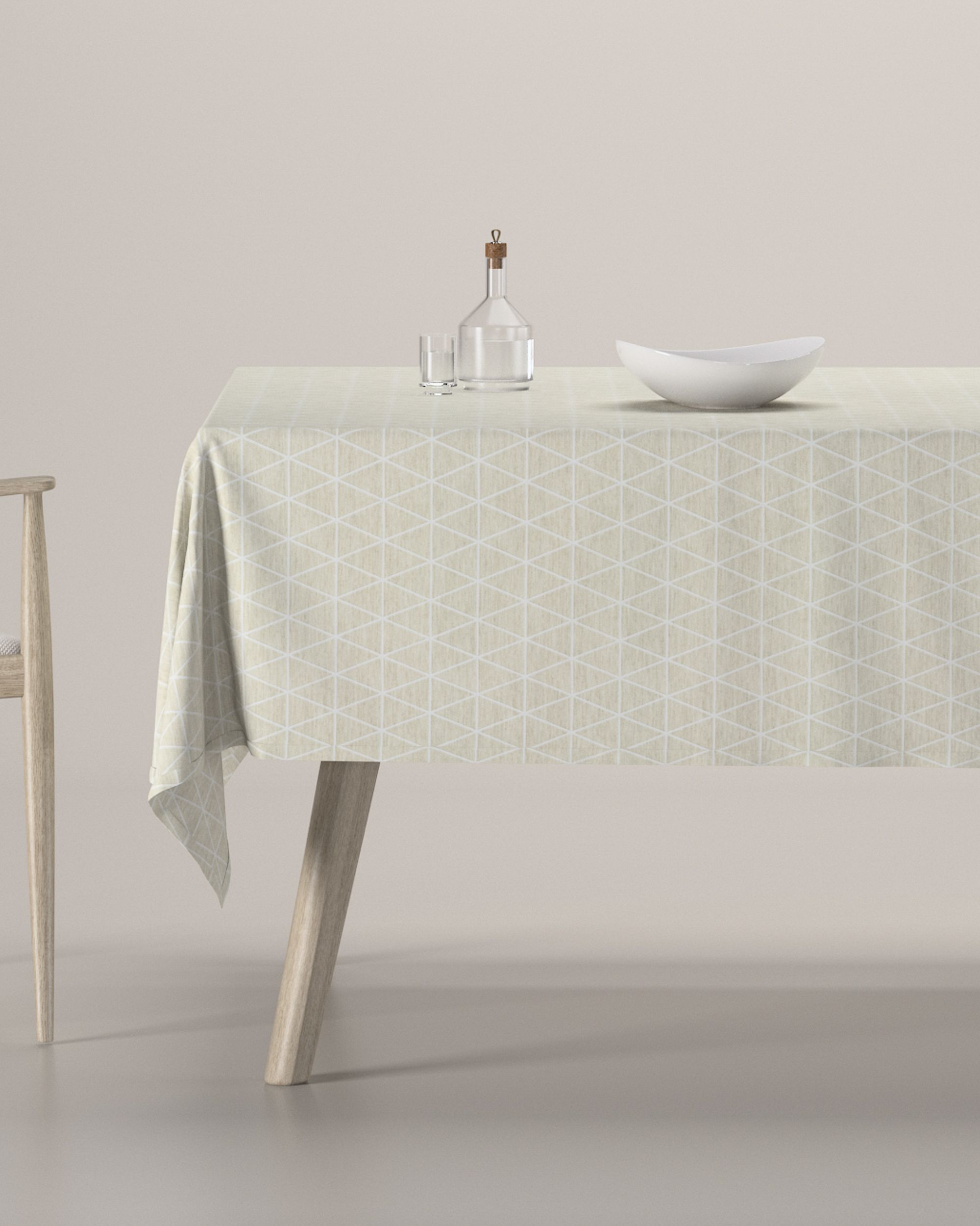 Suorakaide pöytäliina väri beige kangas punos, kuvioitu