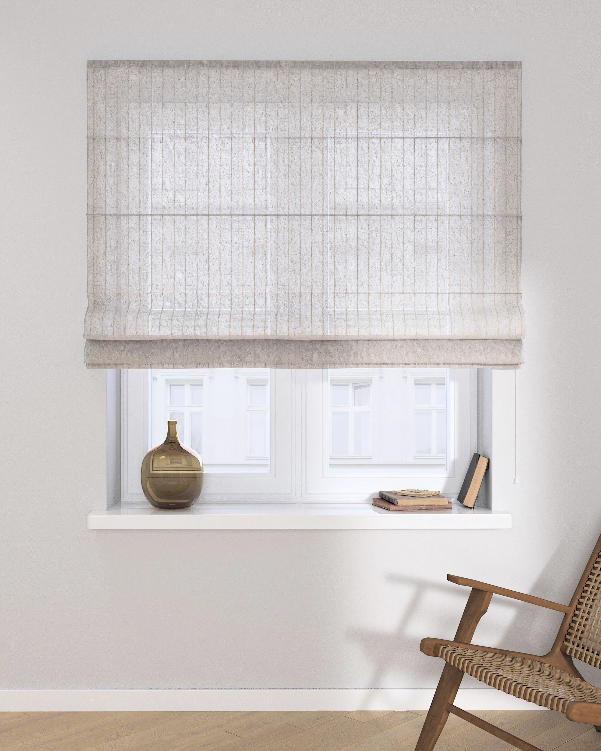 Laskosverho Capri Läpinäkyvä ja Pimentävät väri beige kangas valoa läpäisevä, punos, kuvioitu (hover)