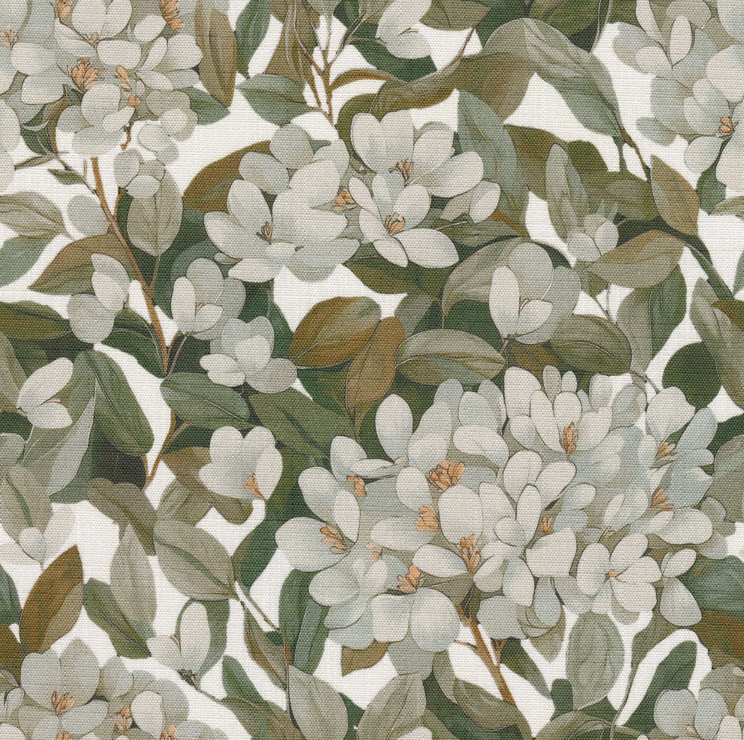 Botanic Viscose 145-20 vihreät lehdet valkoisella taustalla