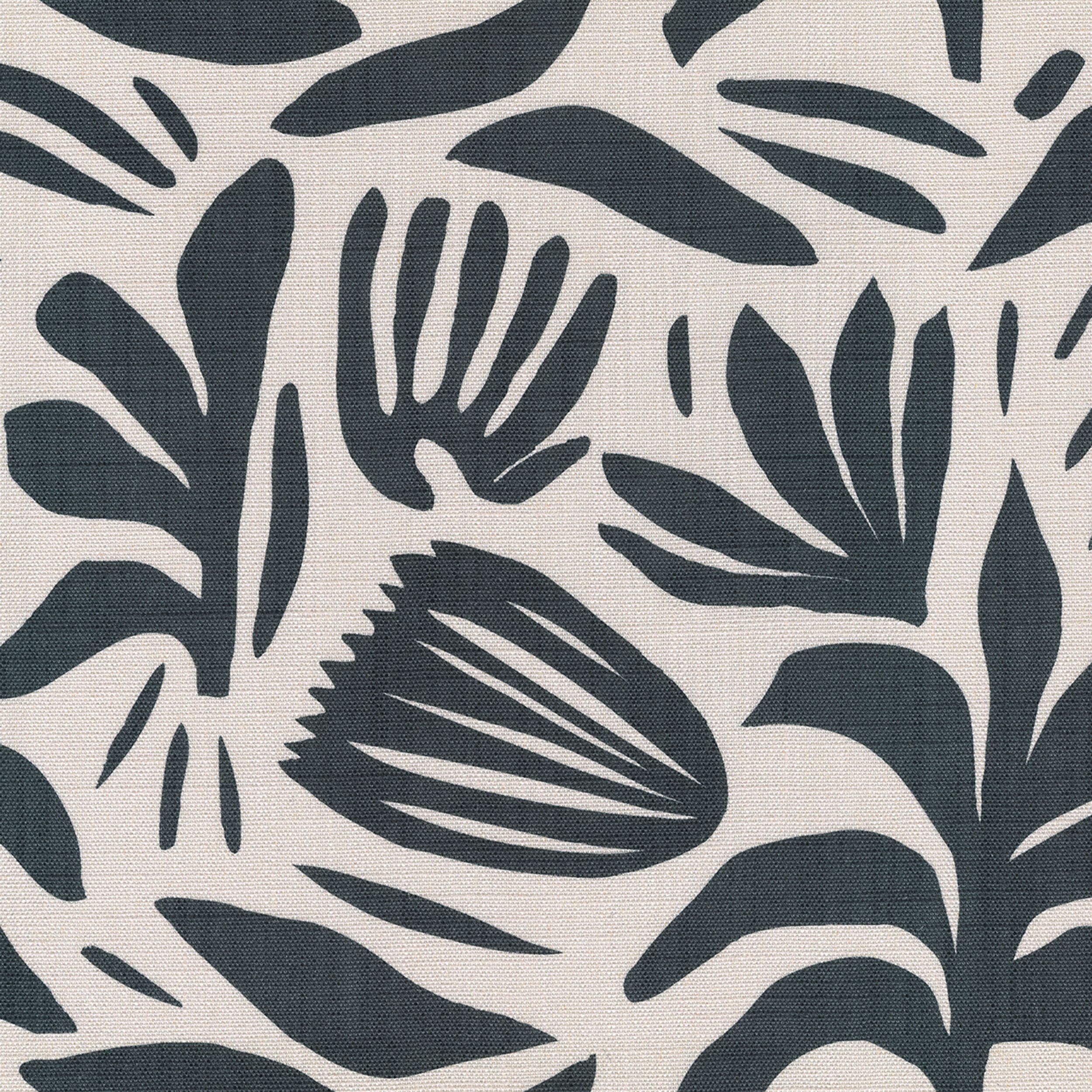 Botanic Viscose 145-21 grafiittinen kasviaihe kermanvärisellä taustalla
