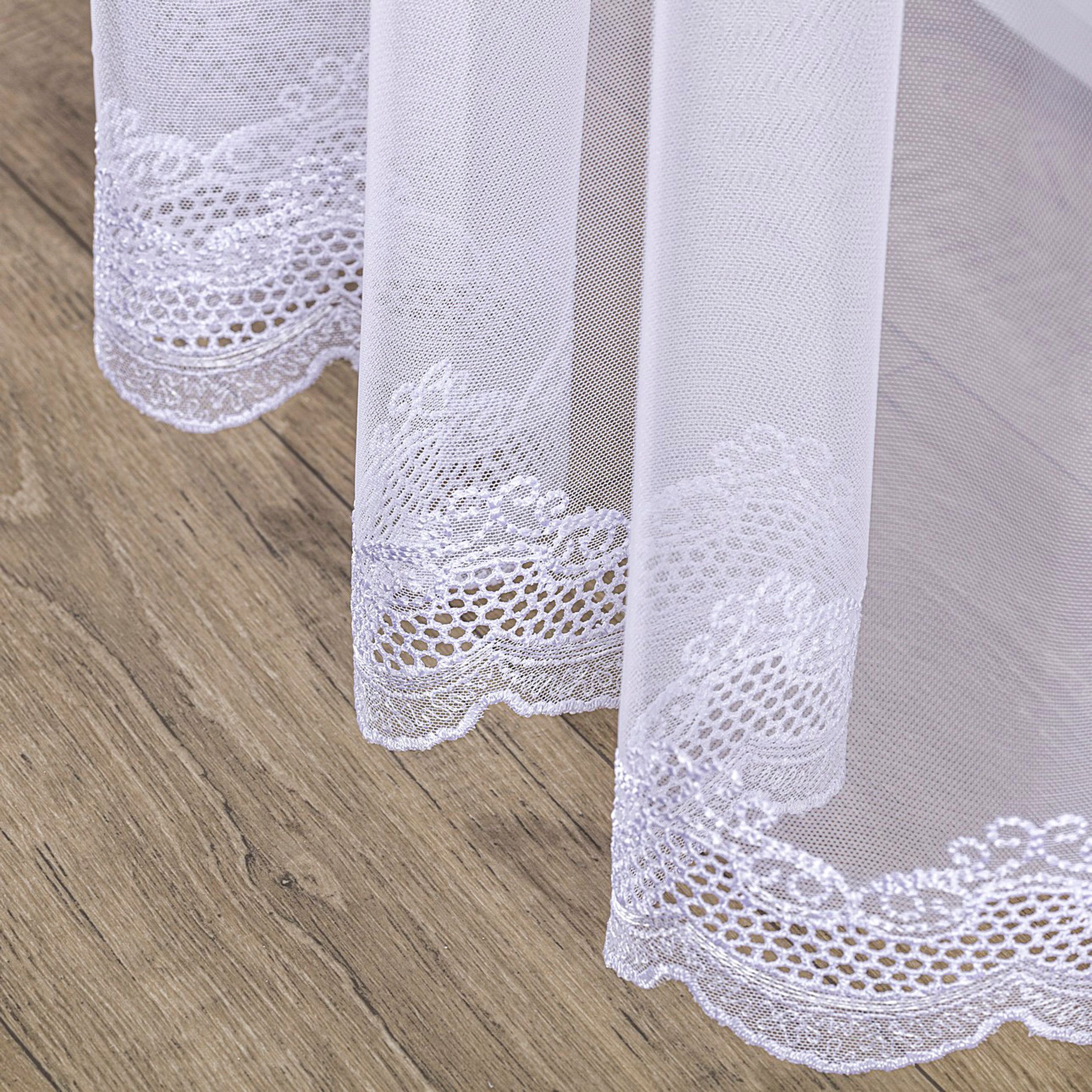 Voile 184-07 valkoinen kuviolla