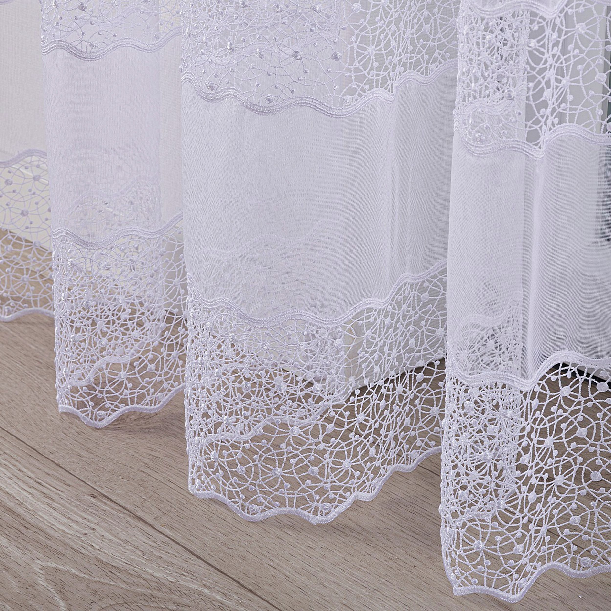 Voile 186-60 valkoinen kuviolla